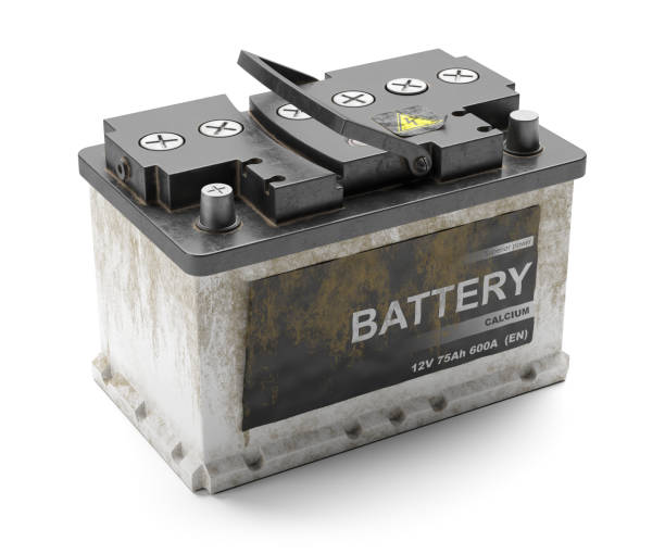Dead car rusty battery. Recycling. 3d Dead car rusty battery. Recycling. 3d